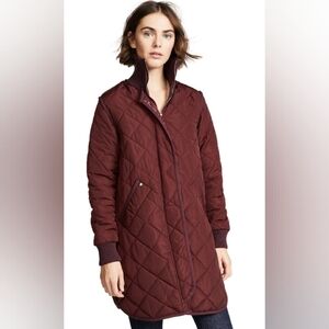 Sosken quilted oxblood coat